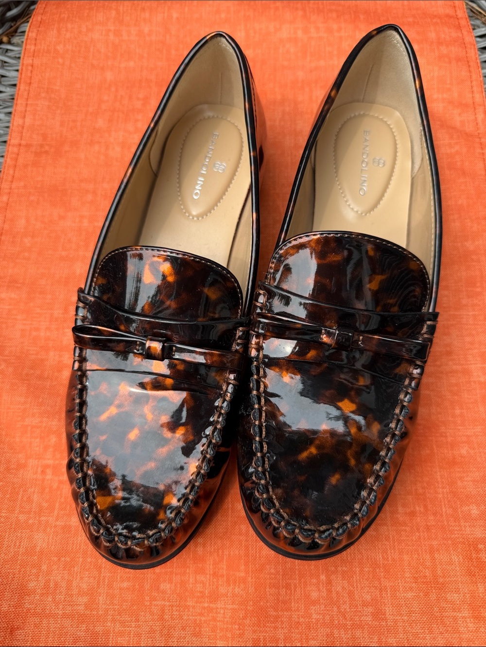 Bandolino Women's Tortoiseshell Patent Loafers - Brown and Black Size 9 1/2